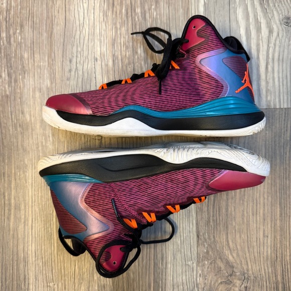 Nike Air Jordan Super Fly3 Fusion‎ Pink Teal Basketball Shoes Youth 6Y Athletic - Picture 10 of 11